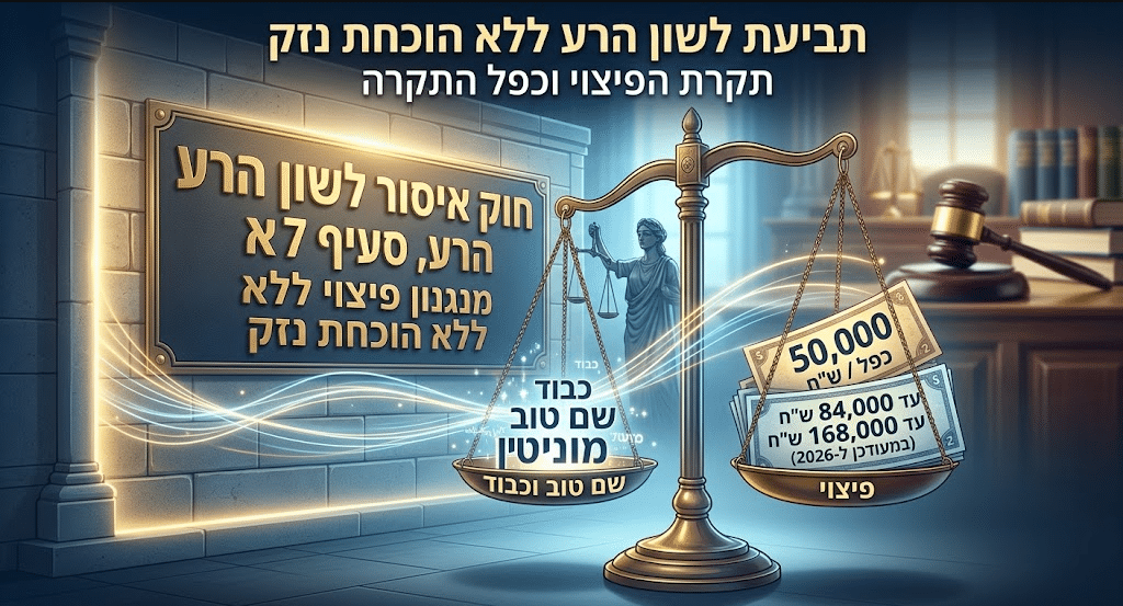 מה הפיצוי שניתן לקבל בתביעת לשון הרע ללא הוכחת נזק?
